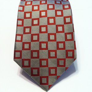 HILDITCH & KEY FOR SAKS FIFTH AVENUE MEN'S NEW GRAY SILK TIE  WIDTH: 3 5/8"